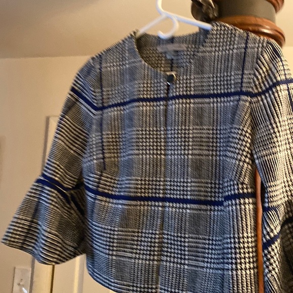 Danny & Nicole Tops - Black and white coverlet jacket bell sleeves